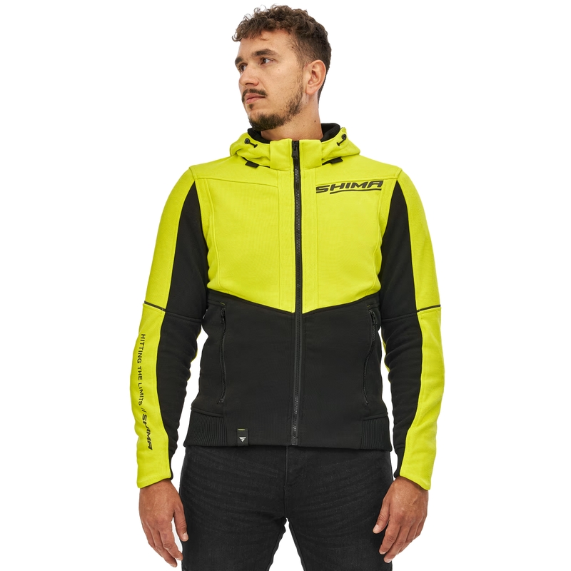 Shima Daybreaker motociklistička majica s kapuljačom crno-fluo žuta
