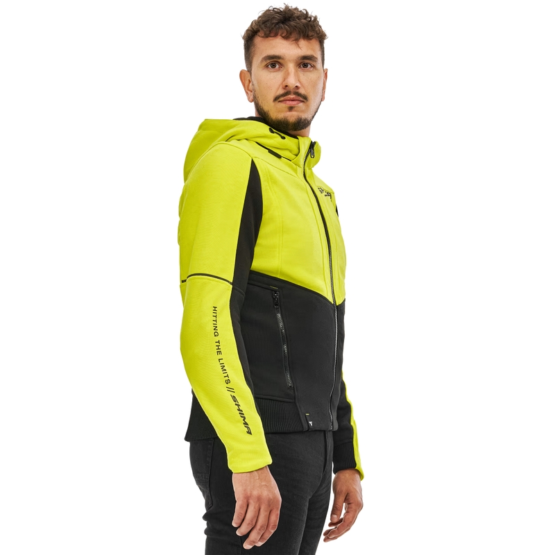 Shima Daybreaker motociklistička majica s kapuljačom crno-fluo žuta