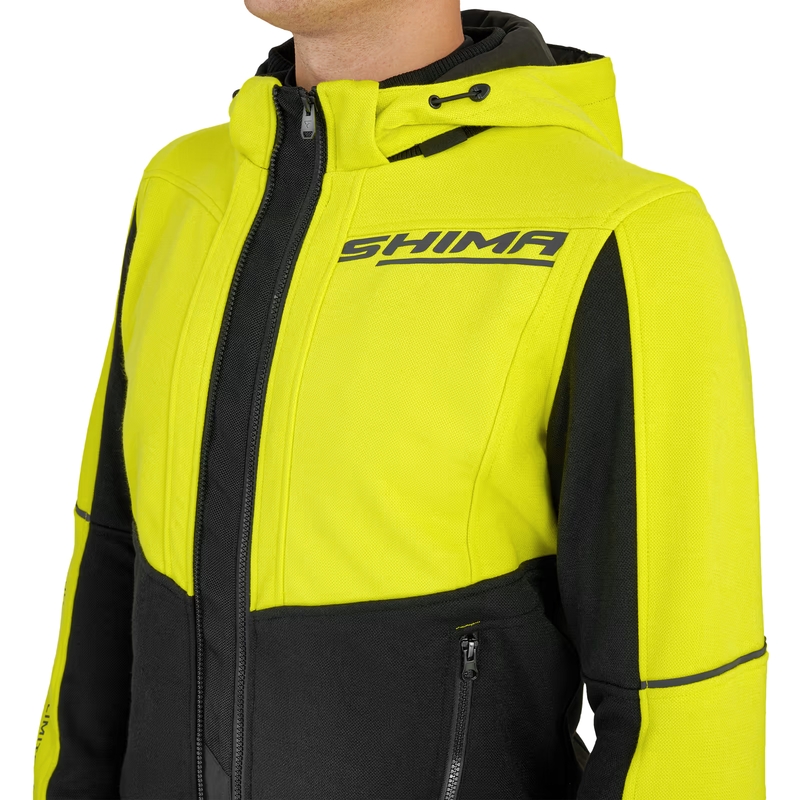 Shima Daybreaker motociklistička majica s kapuljačom crno-fluo žuta