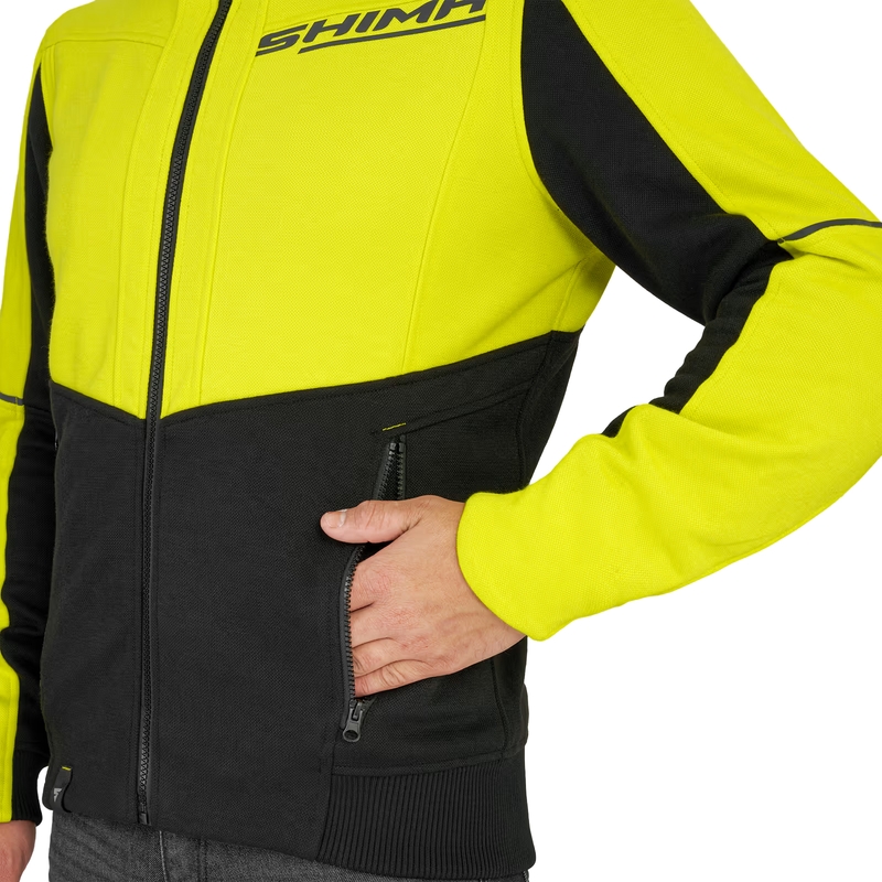 Shima Daybreaker motociklistička majica s kapuljačom crno-fluo žuta