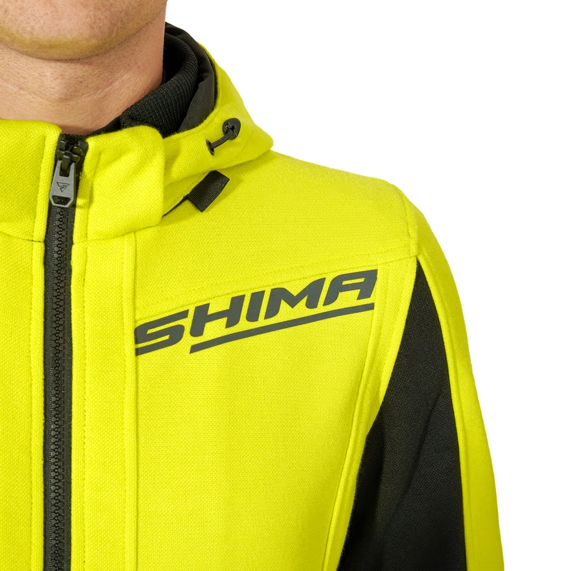 Shima Daybreaker motociklistička majica s kapuljačom crno-fluo žuta