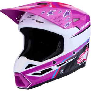 Alpinestars S-M3 Falcon dječja motokros kaciga ljubičasto-bijelo-crna