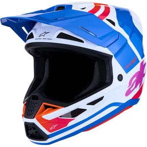 Alpinestars Supertech S-M7 Core motocross kaciga bijelo-plavo-narančasta