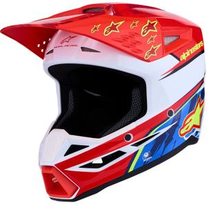 Alpinestars S-M3 Falcon kaciga za motokros fluo crveno-bijela