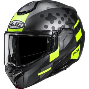 Preklopna motociklistička kaciga HJC i101 Astel MC3HSF crno-sivo-fluo žuta