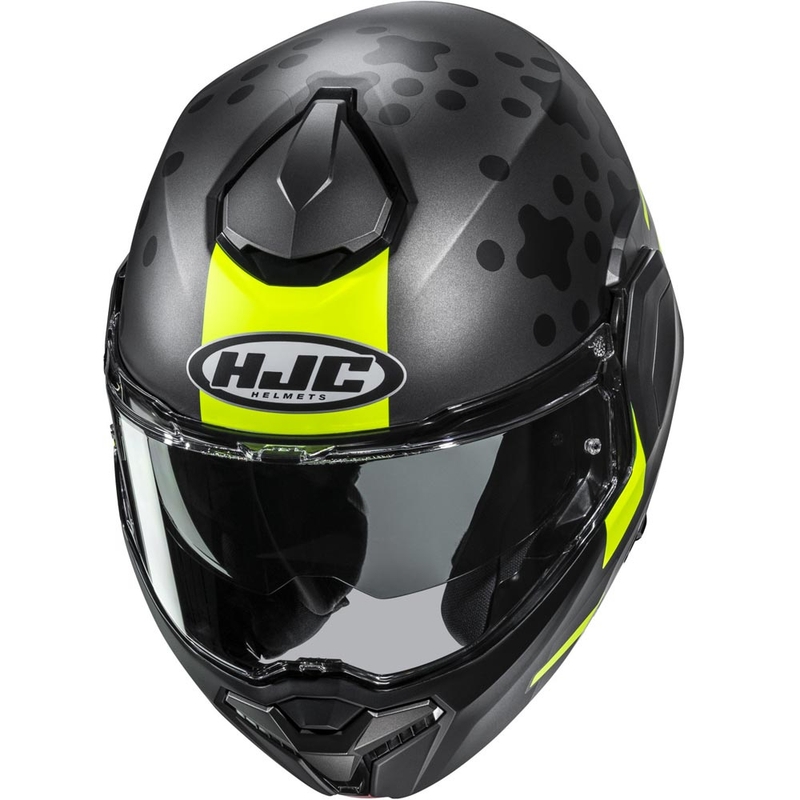 Preklopna motociklistička kaciga HJC i101 Astel MC3HSF crno-sivo-fluo žuta