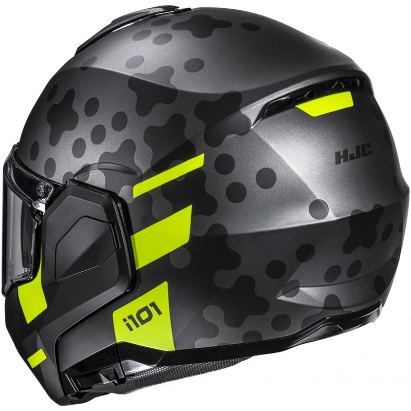Preklopna motociklistička kaciga HJC i101 Astel MC3HSF crno-sivo-fluo žuta