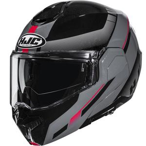 Preklopna motociklistička kaciga HJC i101 Mira MC1 crno-sivo-crvena
