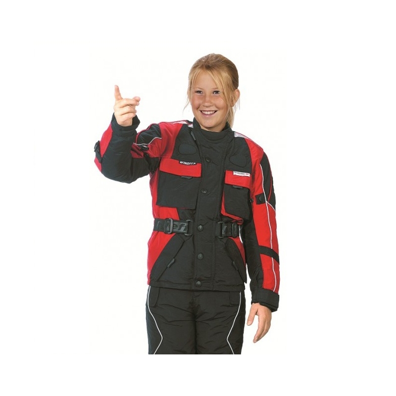 Dječja motoristička jakna Roleff crno-crvena