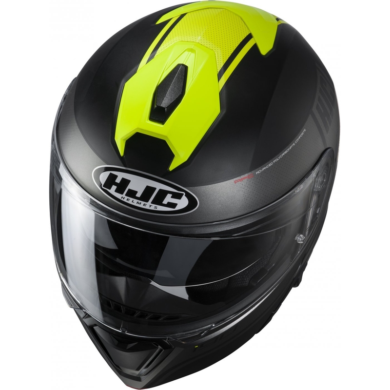Preklopna motociklistička kaciga HJC i90 Davan MC4HSF crno-siva-fluo žuta