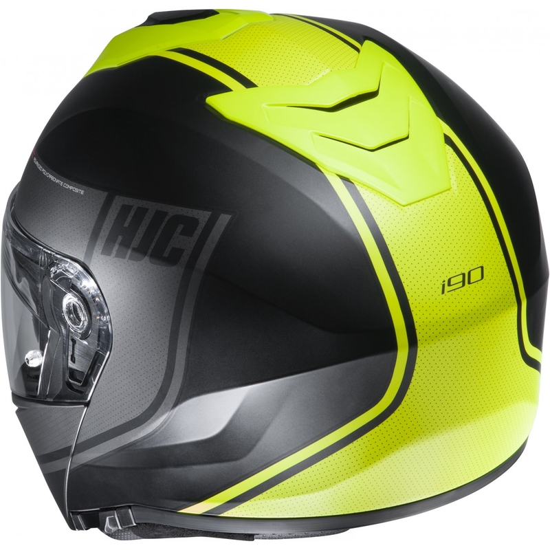Preklopna motociklistička kaciga HJC i90 Davan MC4HSF crno-siva-fluo žuta