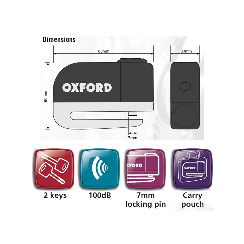 Oxford Screamer Disc Alarm Brava za motocikle