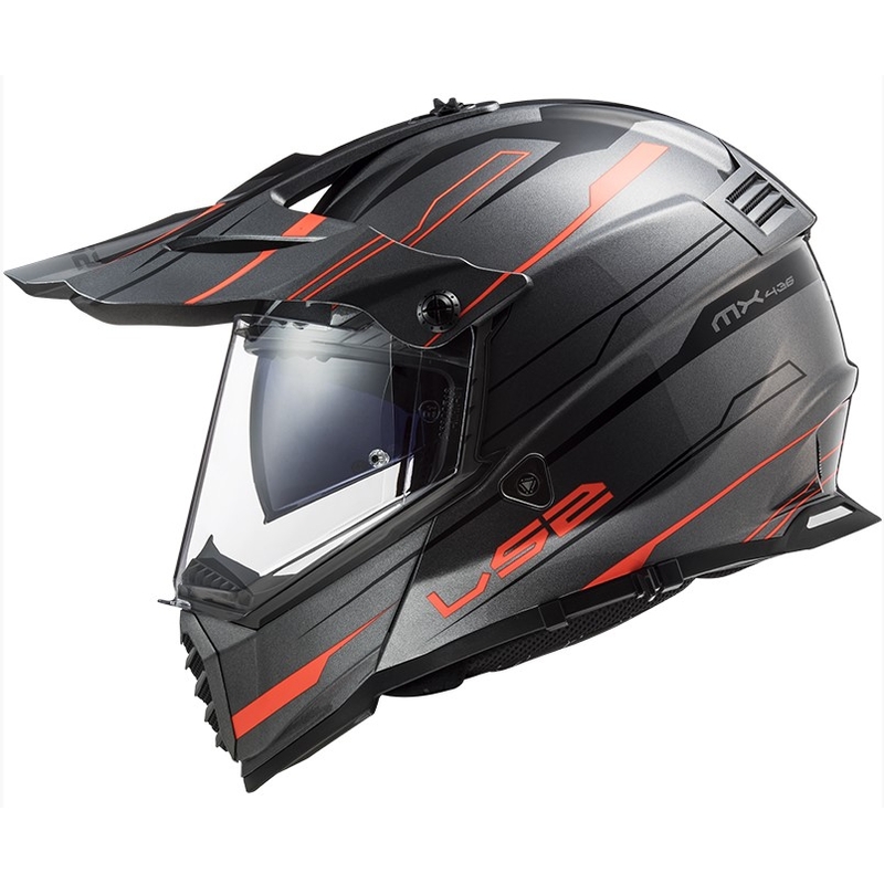 Enduro kaciga LS2 MX436 Pioneer EVO Knight titanium-orange