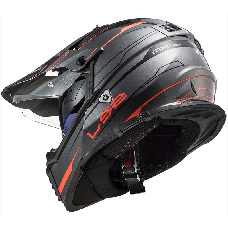 Enduro kaciga LS2 MX436 Pioneer EVO Knight titanium-orange