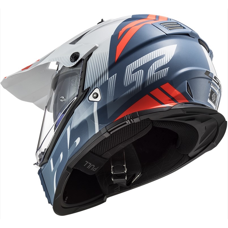 Enduro kaciga LS2 MX436 Pioneer EVO Evolve bijelo-plavo-narančasta