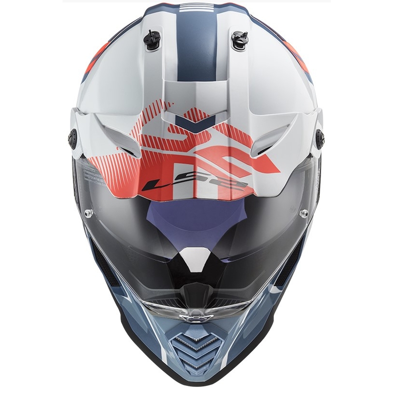 Enduro kaciga LS2 MX436 Pioneer EVO Evolve bijelo-plavo-narančasta