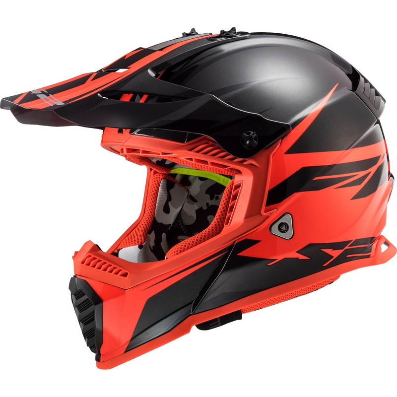LS2 MX437 Fast Evo Roar Motocross kaciga Black Red rasprodaja