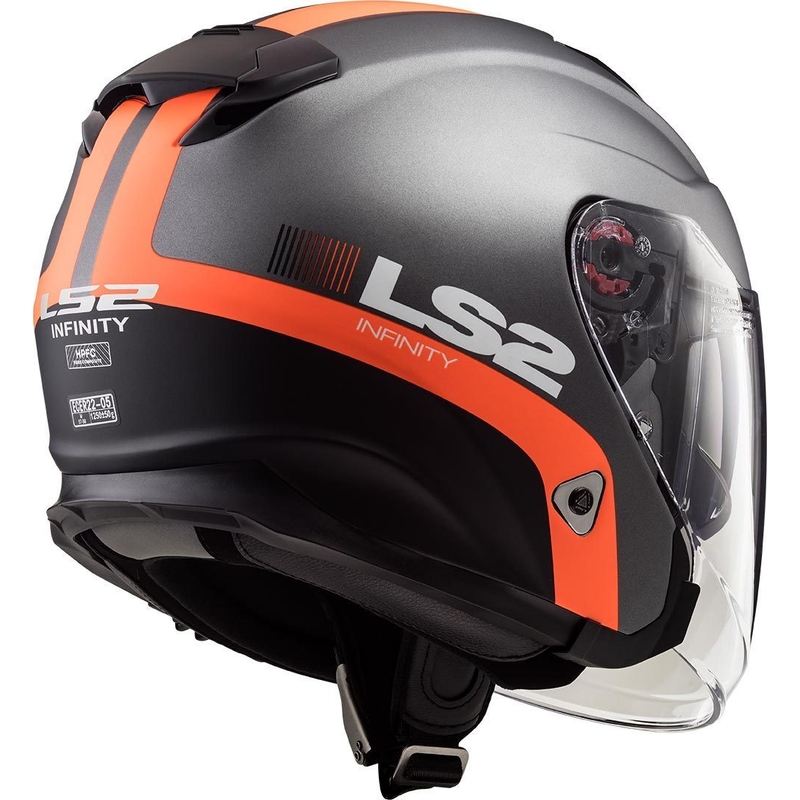 Otvorena motociklistička kaciga LS2 OF521 Infinity Smart titan-narančasta