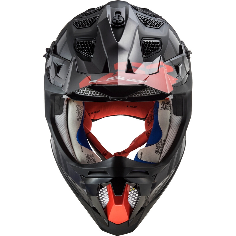 Motocross kaciga LS2 MX470 Subverter Troop crno-crvena