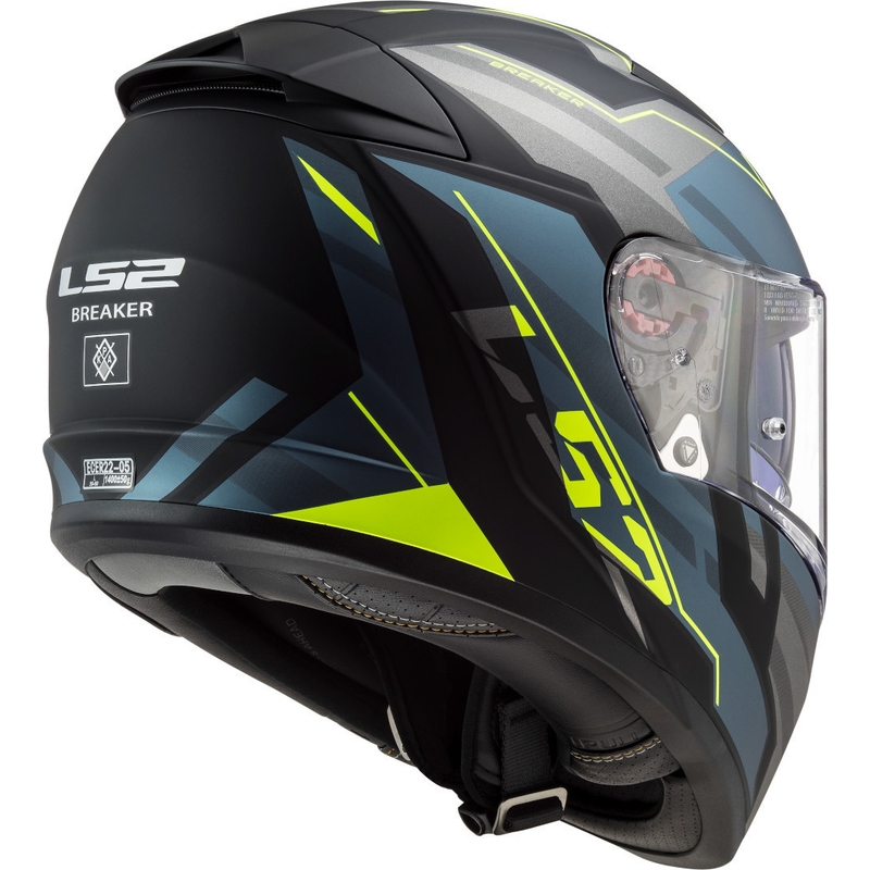 Integralna motociklistička kaciga LS2 FF390 Breaker Beta crna-plava-fluo žuta
