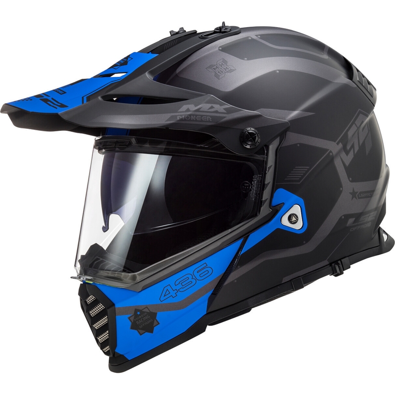 Enduro kaciga LS2 MX436 Pioneer EVO Cobra crno-plava