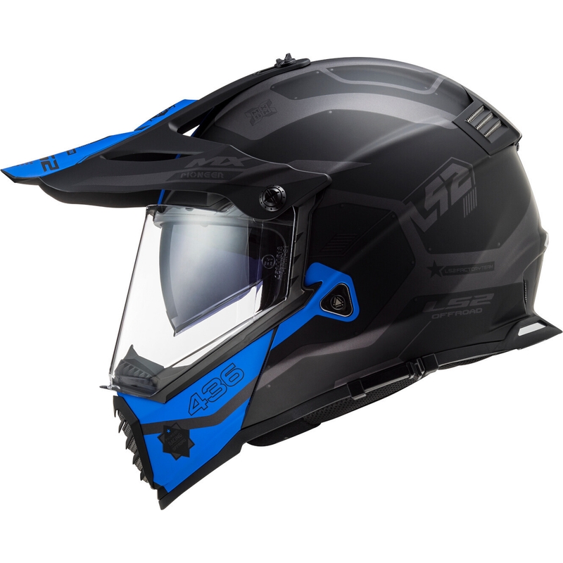Enduro kaciga LS2 MX436 Pioneer EVO Cobra crno-plava