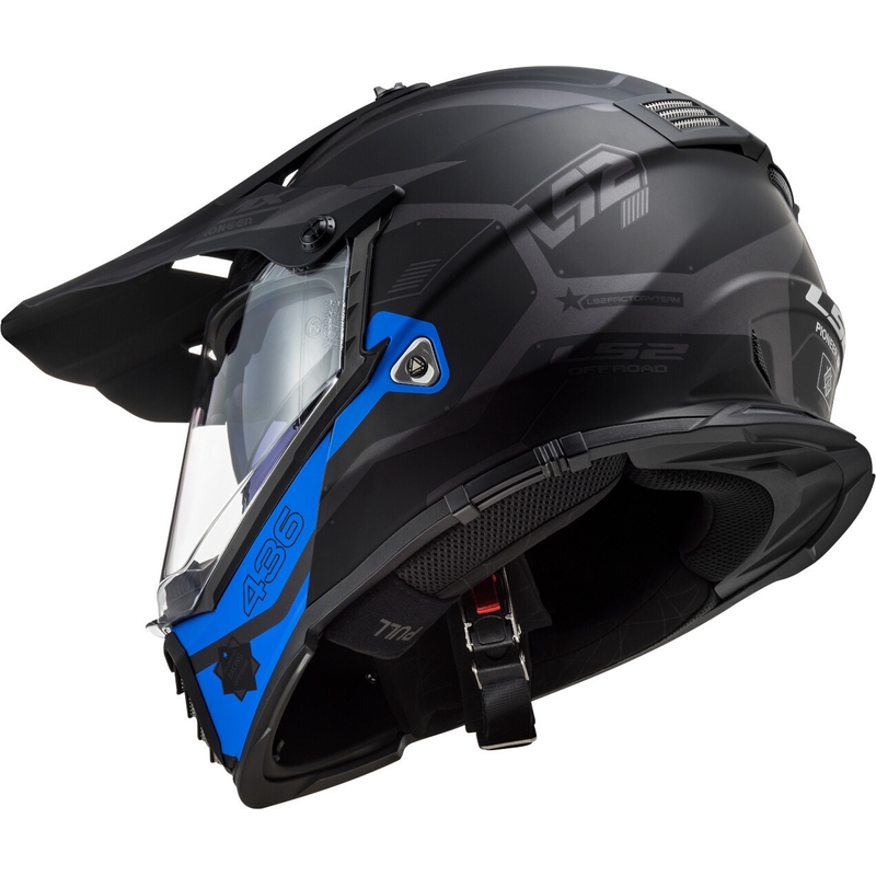 Enduro kaciga LS2 MX436 Pioneer EVO Cobra crno-plava