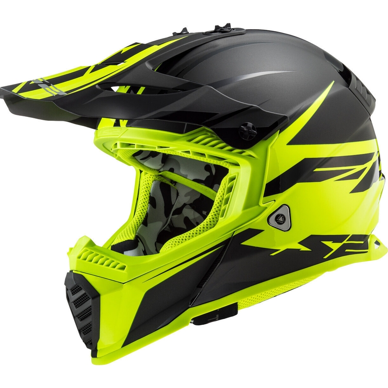 Motocross kaciga LS2 MX437 Fast Evo Roar crno-fluo žuta