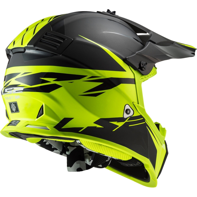 Motocross kaciga LS2 MX437 Fast Evo Roar crno-fluo žuta