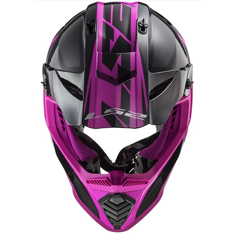 Motocross kaciga LS2 MX437 Fast Evo Roar crno-ljubičasta
