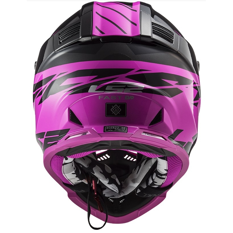 Motocross kaciga LS2 MX437 Fast Evo Roar crno-ljubičasta