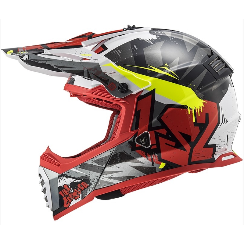 Motocross kaciga LS2 MX437 Fast Evo Crusher crno-crvena-fluo žuta