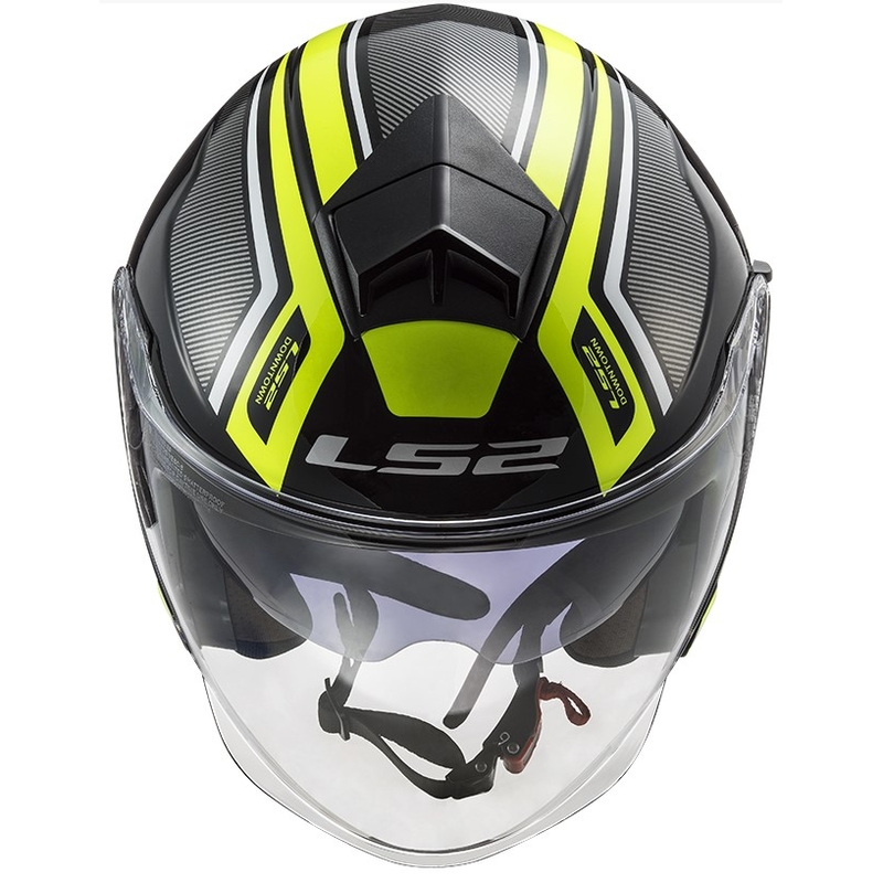 Otvorena motociklistička kaciga LS2 OF573 Twister II Flix crno-fluo žuta