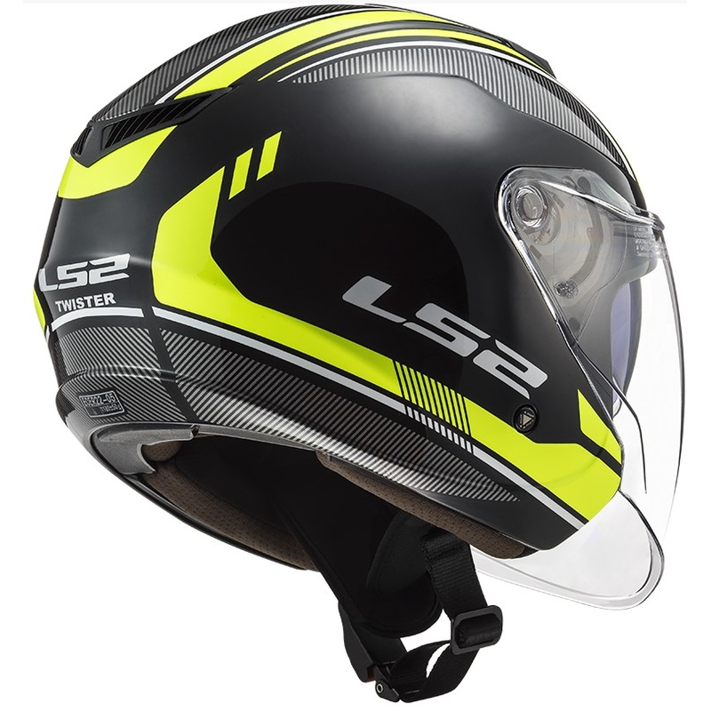 Otvorena motociklistička kaciga LS2 OF573 Twister II Flix crno-fluo žuta