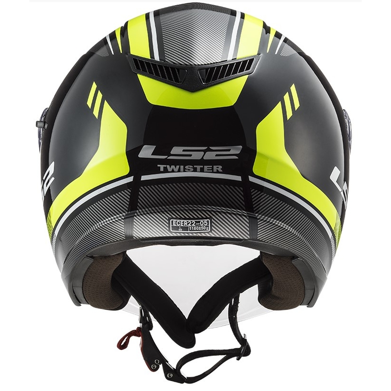 Otvorena motociklistička kaciga LS2 OF573 Twister II Flix crno-fluo žuta