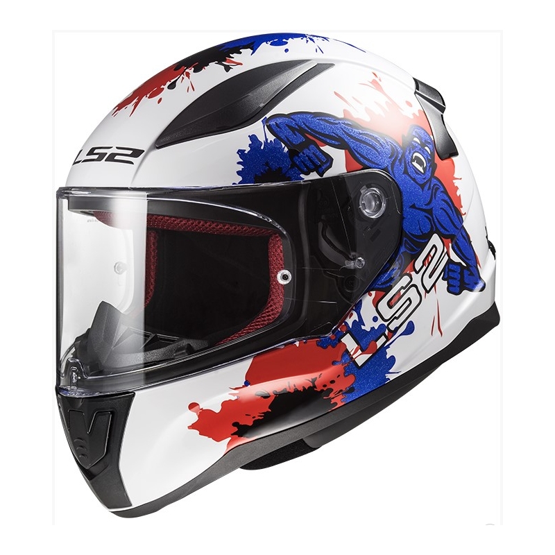 LS2 FF353 Rapid Mini Monster puna kaciga za djecu bijelo-plavo-crvena rasprodaja