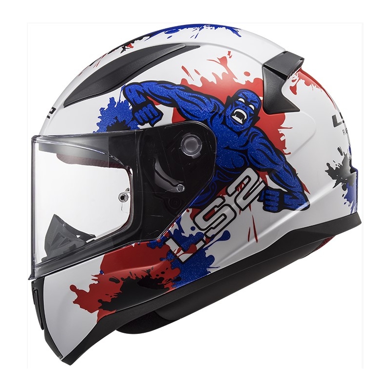 LS2 FF353 Rapid Mini Monster puna kaciga za djecu bijelo-plavo-crvena rasprodaja