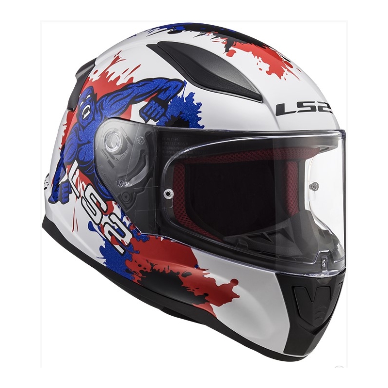 LS2 FF353 Rapid Mini Monster puna kaciga za djecu bijelo-plavo-crvena rasprodaja