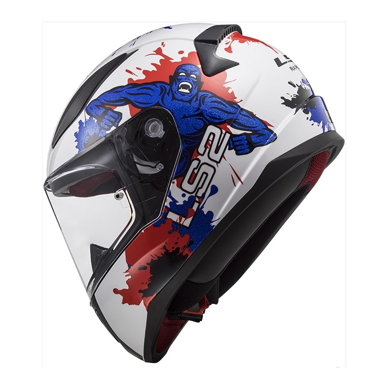 LS2 FF353 Rapid Mini Monster puna kaciga za djecu bijelo-plavo-crvena rasprodaja