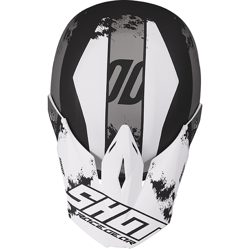 Dječje kaciga za motocross Shot Furious Shadow crno-bijela rasprodaja