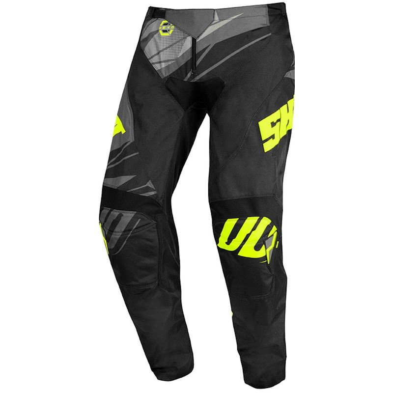 Dječje motocross hlače Shot Devo Ventura crno-sive-fluo žute