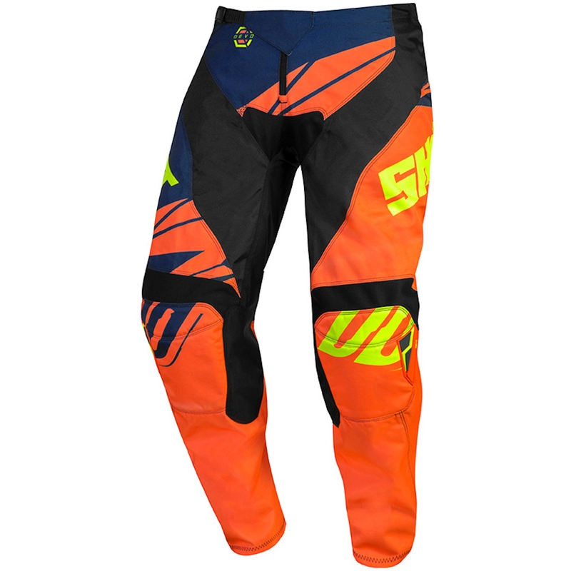 Dječje motocross hlače Shot Devo Ventura narančasto-plavo-fluo žute