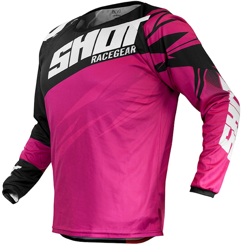 Dječji motocross dres Shot Devo Ventura ružičasto-crno-bijeli