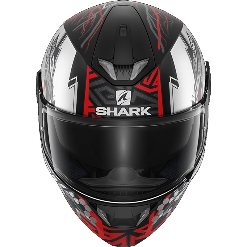 SHARK SKWAL 2.2 Noxxys integralna kaciga crno-srebrno-crvena