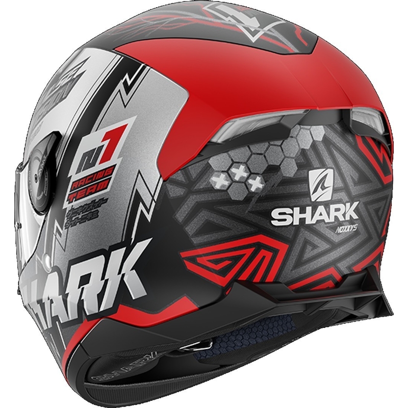 SHARK SKWAL 2.2 Noxxys integralna kaciga crno-srebrno-crvena