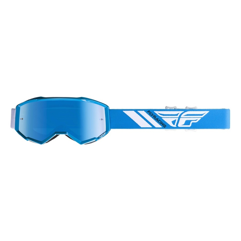 Naočale za motocross FLY Racing Zone 2019 Blue-White (Blue Chrome Plexi) rasprodaja