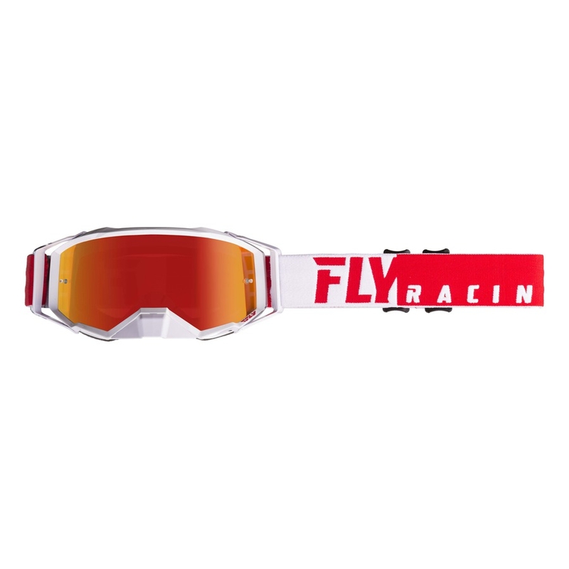 Motocross naočale FLY Racing Zone PRO 2019 crveno-bijele (crveni krom plexi) rasprodaja