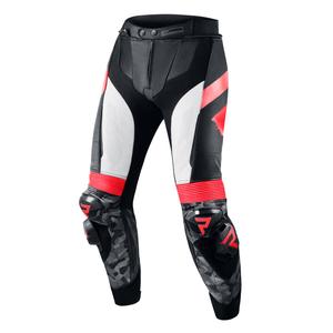 Motorističke hlače Rebelhorn Rebel crno-bijele-fluo crvene rasprodaja