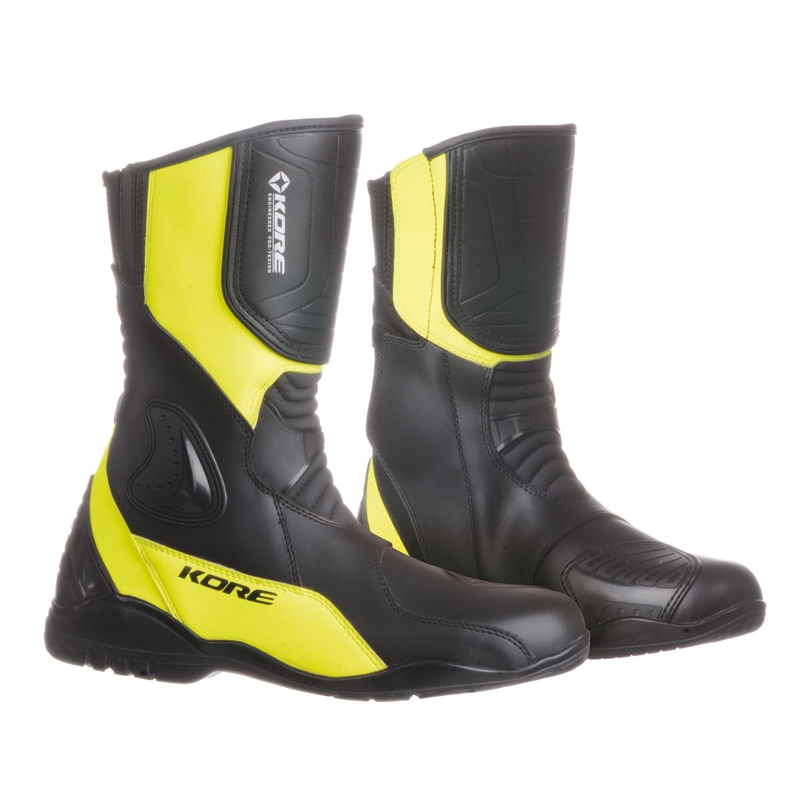 Kore Sport Touring motorističke čizme crno-fluo žute