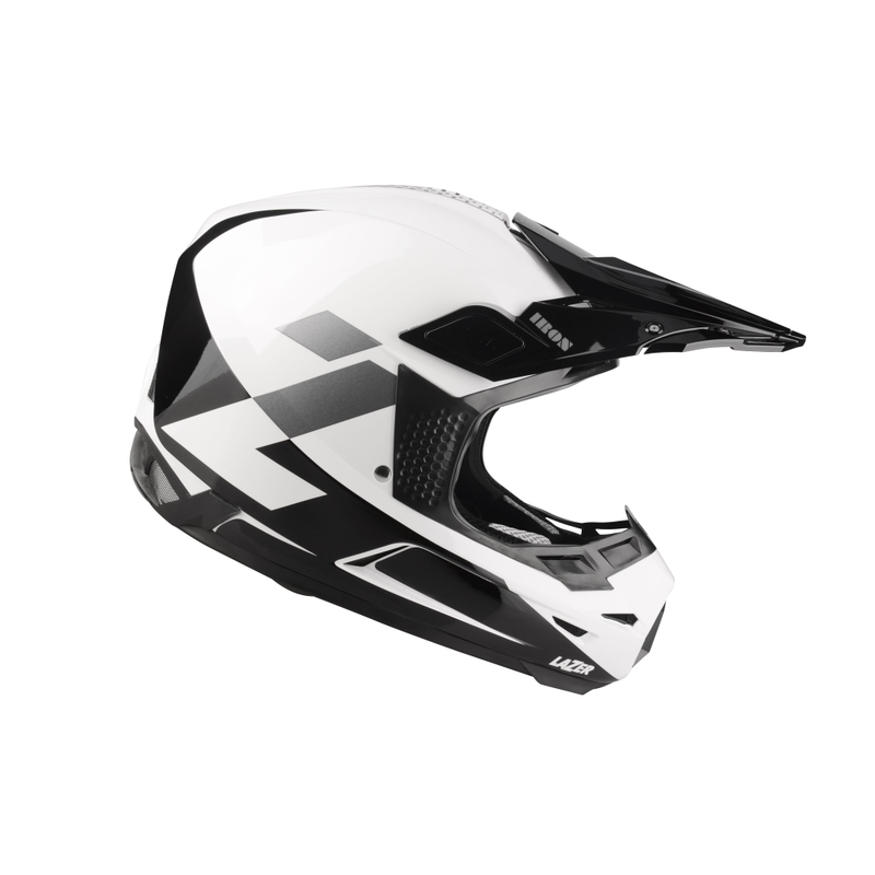 Motocross kaciga Lazer X9 Iron bijelo-crno-srebrna